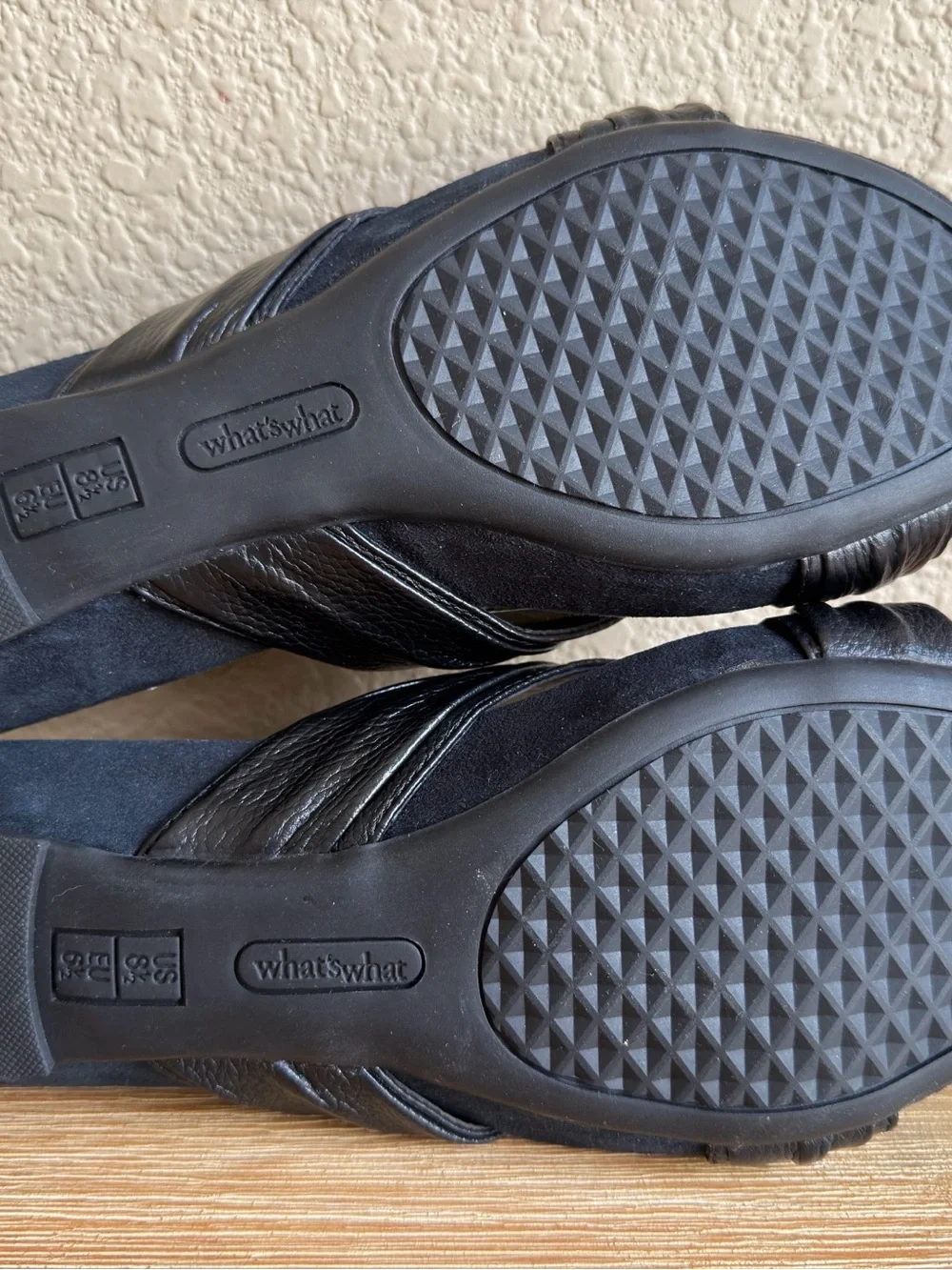 Aerosoles What's What Black Leather Open Toe Sandal Slip On Women’s 8.5 New Box